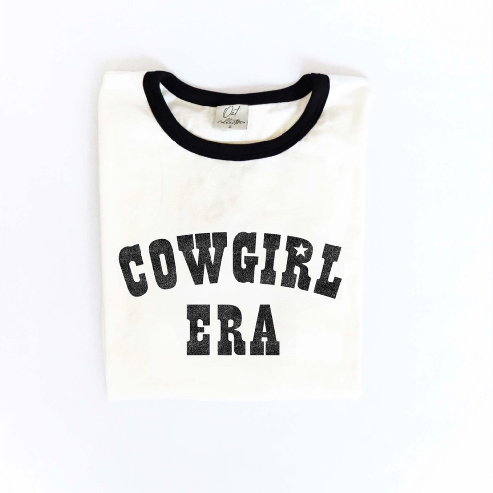 Cowgirl Era White and Black Tee by Oat Collective